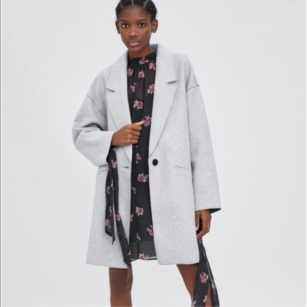 Zara TRF Grey Coat NWT Size Medium